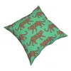 ヒョウパレードジャングルグリーン枕ケース装飾森林クッションカバーホームポリエステル両面印刷クッション/装飾用