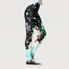 Kvinnors leggings kvinnor jul mager snöflinga jultomten snögubbe tryck 3D rolig sexig elastisk ben