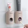 5つのセット壁掛け防塵防塵防止の歯ブラシホルダーのカップ自動歯磨き粉スクイーザーディスペンサーのバスルームアクセサリーセット210709