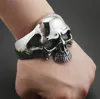 Armband heren schedel metalen armband hiphop rock zilveren kleur open manchet neo-gotische stijl sieraden