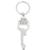 Multifunctionele flesopener sleutelhanger Kerstmis Personaliseer Valentijnsdag Gift Sleutelhangers Drive Safe Car Sleutelhanger Houder voor Papa Boyfriend verjaardagscadeautjes