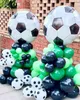 78pcs / set heliumfolie latex globos barn pojke fotboll ballonger garland båge kit födelsedagsfest dekorationer fotboll partier 211216