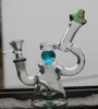 Sfera luminosa Bong in vetro Rotazione notturna 7 "Narghilè con ciotola maschio da 14 mm punta gialla Bong Recycler Oil Rig cera pipa ad acqua gorgogliatore