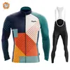 Racing Sets Ralvpha 2021 Vinter Termisk Fleece Cykling Jersey Kläder Cykel MTB Bike Downhill Tröja Män Långärmad Set 19D Pad