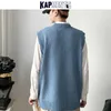 Kapments Мужчина мультфильм Harajuku свитер жилет зима мужская японская уличная одежда вязаные свитера мужские свободные винтажные 210923