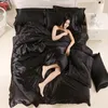 100 Good Quality Satin Silk Bedding Sets Flat Solid Color Queen King Size 4pcs Duvet CoverFlat SheetPillowcase Twin Size4332942