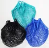 Long handle Fruits & Vegetable Shopping String Cotton Net Mesh Bag For Sun Clothes Toys Basketball Storage Bags