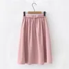 Aankomsten vrouwen zomer rokken strikje sjerpen roze longo faldas vrouwelijke jupes elegants harajuku faldas largas rokken 210430