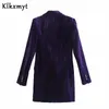 Klkxmyt Suit Za Dress Women Autumn Chic Fashion Velvet Vintage Long Sleeve Mini Blazer Dresses Female Vestidos Mujer 210527