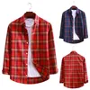 Men's Casual Shirts 2022 Spring Autumn Long Sleeve Red Black Plaid Shirt Men Slim Fit Cotton Clothing Fashion Brand S-2XL