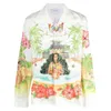 New Casablanca Kamehameha oasis Island lazy landscape Satin Long Sleeve Shirt