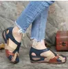 Kvinnors Sandaler Wedge Buckle Strap Casual Sewing Flats Plattform Sandalias Plus Storlek