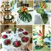 装飾的な花の花輪12pc緑の人工怪物のヤシの葉トロピカルハワイアンテーマパーティーウェディングデコレーション出生7786449