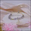 Braccialetti Bangle Gioielli Braccialetti Light Luxury Natural Moonstone Shimmer Temperament Bracciale Regalo Ragazza Squisita 14K Gold Elastic Drop Deliv