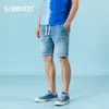 summer denim shorts men fashion raw hem drawstring wash short high quality brand clothing SJ130565 210716