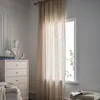 Curtain & Drapes Modern Linen For Living Room Bedroom Pure Color Cotton Curtains Tulle Fabrics Custom Gauze Semi-shading Ramie Yarn