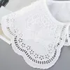 Boog banden kant floral holle nep collars sjaal voor vrouwen borduurwerk shirt vrouwelijke afneembare kraag kleding accessoires