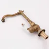 Antique Bronze Cerâmica Punho Bacia Faucet Rotatble Banheiro Cozinha Cold Misturador Guindaste 210719