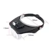 Noszenie podwójnego oka Lampa Lampa Mikroskopowa Okulary LED Light Light Loven Loupe 4 Obiektyw Reading 81001-A 1.2x 1.8x 2.5x 3.5x