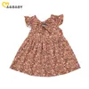 6M-3Y Summer Vintage Toddler Infant Baby Kid Girls Dress Flower Bow Ruffles Sleeveless Dresses Holiday Travel Costumes 210515