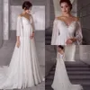 Zwangerschap Chiffon Wedding Jurk 2023 Lange mouwen Boheemse zwangere bruidjurken Elegant Simple Robe de Mariage