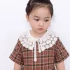 Crianças meninas lace falsa colar oco bordado meia camisa blusa pequeno xale destacável colars falsificados crianças roupas acessórias