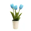 Ghirlande di fiori decorativi fioriscono per sempre bonsai artificiali artigianato in plastica estetica tulipano finto con vaso di fiori per decorazioni per la casa di nozze da tavolo