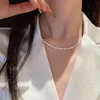 925 Silver Sparkly Clavicle Chain Halsband Kvinnor Bling Bling Neckor Gift For Love Girl Girl Girl Fashion Jewelry1234939