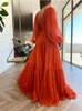 Long Puff Sleeves Prom Dresses VNeck Pleats Chiffon Princess Evening Gowns Women Party Dress Plus Size3247001