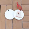 Blanc Sublimation Pendentif DIY Creative Ornements De Noël Transfert De Chaleur Impression Rond MDF Décoration Xmas Party Decor DH8886