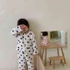 Milancel outono crianças pijama conjunto coração impressão meninas dormir algodão meninos sleepwear roupa interior 211130