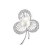 Moda elegante broche de flor de sorte com imitação pérola alta qualidade banhado a ouro estilo koreal broche jóias