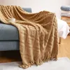 Coperte Coperta lavorata a maglia sul divano letto Decorativo plaid a quattro caratteri Filo da tiro Arazzo da pisolino per ufficio