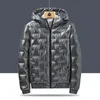 秋の泡詰まった洋服冬のジャケット男性の明るいパーカー厚い暖かい銀の防水ダウンコートS-6xl