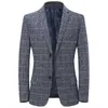 Bolubao Moda Marka Mężczyźni Casual Blazer Mężczyźni Slim-Fit Plaid Suit Kurtka Wiosna Biznes Trend Wild Blazers Płaszcze Mężczyzna 210518