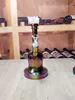 8.9 Inch Hookah Thick Purple Glass Metallic Bong Tobacco Smoking Water Pipe Beaker Bubbler Smoke Pipes Bongs Bottles Dab Rig