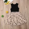 2019 Baby Letnia Odzież 2-7y Fashion Kid Baby Girl Formal Party Dress Bez Rękawów Star Tulle Tutu Szyfonowa Princess Wedding Gown Q0716