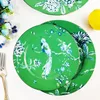 Groothandel porselein platen Britse luxe high-end klassieke groene fruit cake diner plaat schotel set