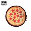 Desen Pizza Para Baskılı Çantalar Unisex Kadın Küçük Değişim Fermuar Kılıfları Yuvarlak Şekil Polyester Çocuklar Cüzdan Erkek Her Yaş için