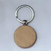 Blank Metal Wood Nyckel Kedja Graverad Beech Key Pendant Runda Solid Trä Nyckel Kedjan Present