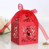 50pcs Candy Cookie chocolate boxes Love Heart Laser small White Wedding Bridal shower Party Gift Box Favor Decor for Gift Giving