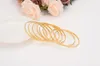 Wholesale Solid Gold GF Ethiopian Bracelet Bangle Dubai Jewelry Big Circle Bangles Wedding Bridal Women Gifts