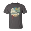 Sąsiedzi Ukiyo-e Bawełniana t-shirt dla mężczyzn klasyczny japoński w stylu koszulka z krótkim rękawem Anime totoro Tshirt 220310