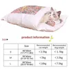 Pet Kedi Yorgan Dört Sezon Evrensel Uyku Tulumu Sıcak Hareketli Ev Mağarası Rahat Yatak Yastık Aksesuarları ile 211111
