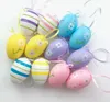 Pasen Verf Eieren Opknoping Plastic Ei met Touw Feestdecoratie Kunstmatige DIY Decor Voor Pasen Jaagt Mandvullers Cadeau