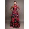 Etniska kläder 2021 Mode Afrikanska damkläder Dashiki Maxi Klänning ärmlös Klänningar i stora storlekar för kvinnor Dräkt Africaine