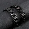 Commercio all'ingrosso dei monili dell'acciaio inossidabile degli uomini di tendenza di moda che placcano il collegamento lucido nero del braccialetto, catena