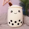 Cute Cartoon plush toys Bubble Tea Cup Shaped Pillow Soft Back Cushion Creative Funny Boba Pearl Milk Pillows For Kids Birthday christmas gifts