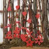 NEWChristmas Tree Hanging Ornaments Handmade Wooden Snowflake Heart Star Angel New Year Home Party Decorations LLD11332