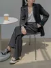 Loose Summer Street Suit Business Black Office Elegant Evening Pant Passar Kvinnor Koreansk Uniform Tailleur Donna Kläder Eg50XF 210927